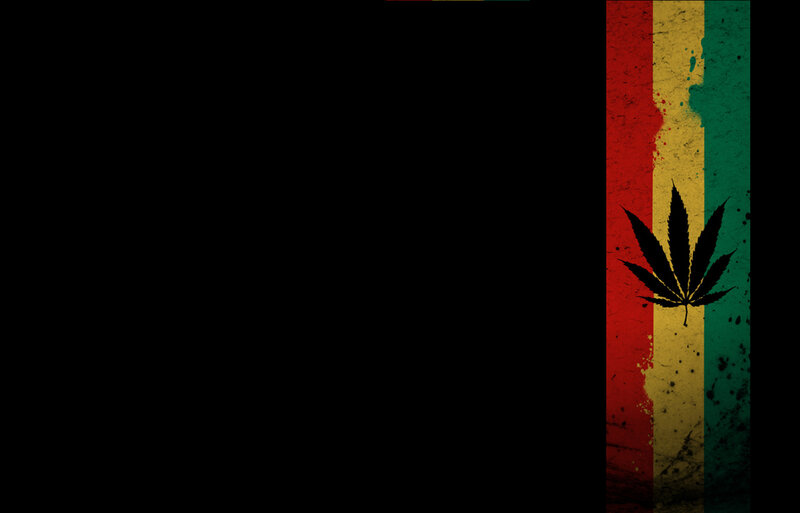Marijuana Leaf on Flag — Red, Gritty
