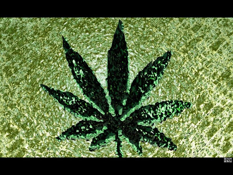 Marijuana leaf on textured background