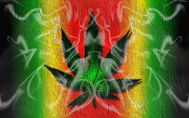 Marijuana Leaf on Wall