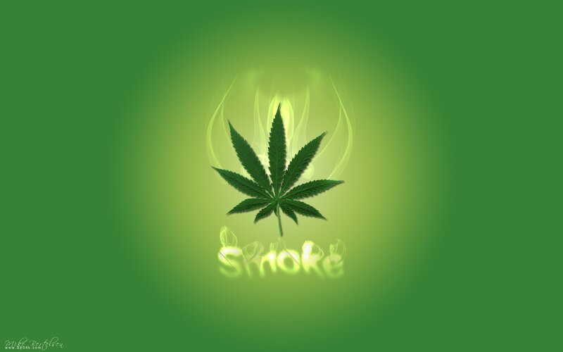 marijuana leaf with smoke effect