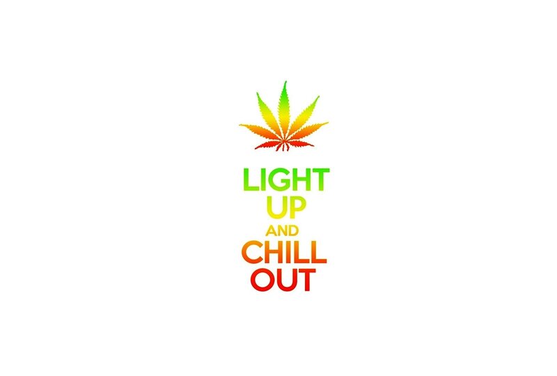 Marijuana Leaf with Text — Green, Relaxed