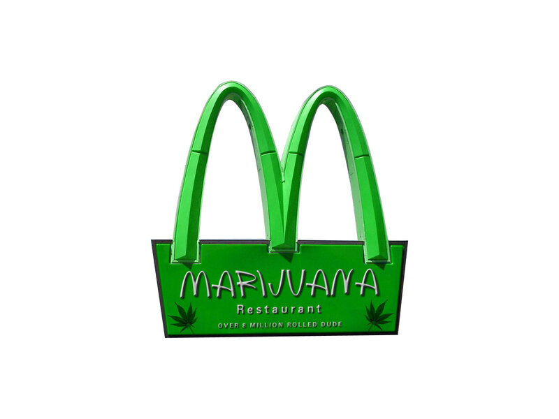 Marijuana restaurant sign