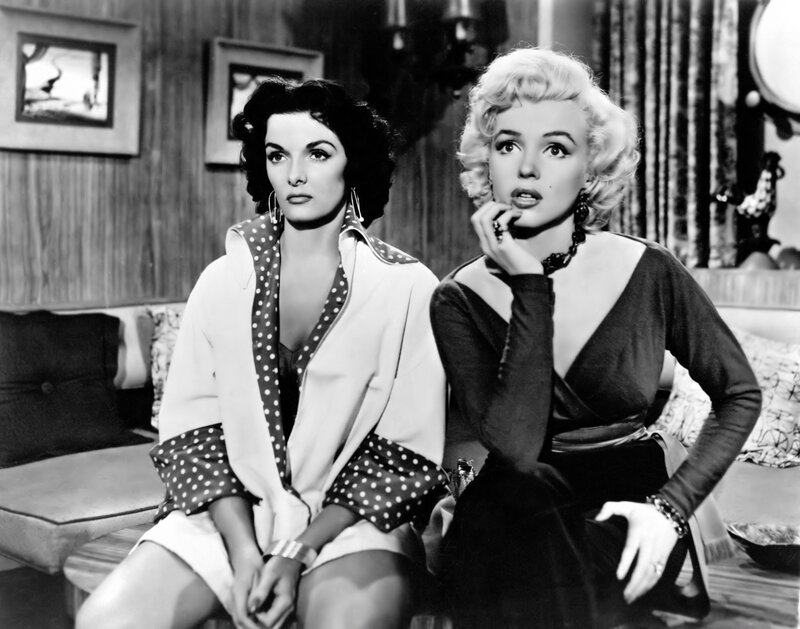 Marilyn Monroe and Jane Russell in a film scene