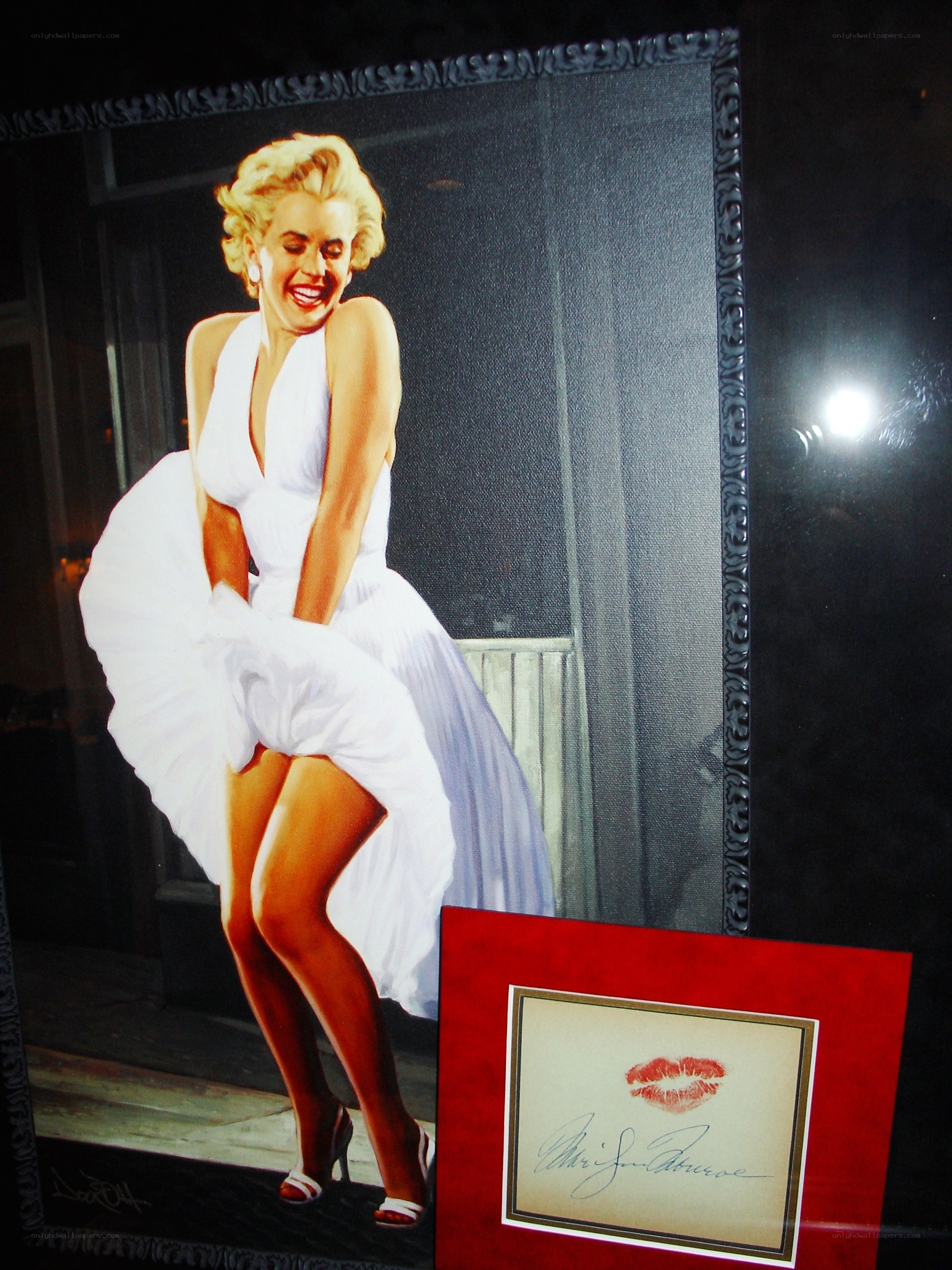 Marilyn Monroe artwork with autograph