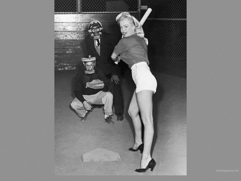 Marilyn Monroe at bat