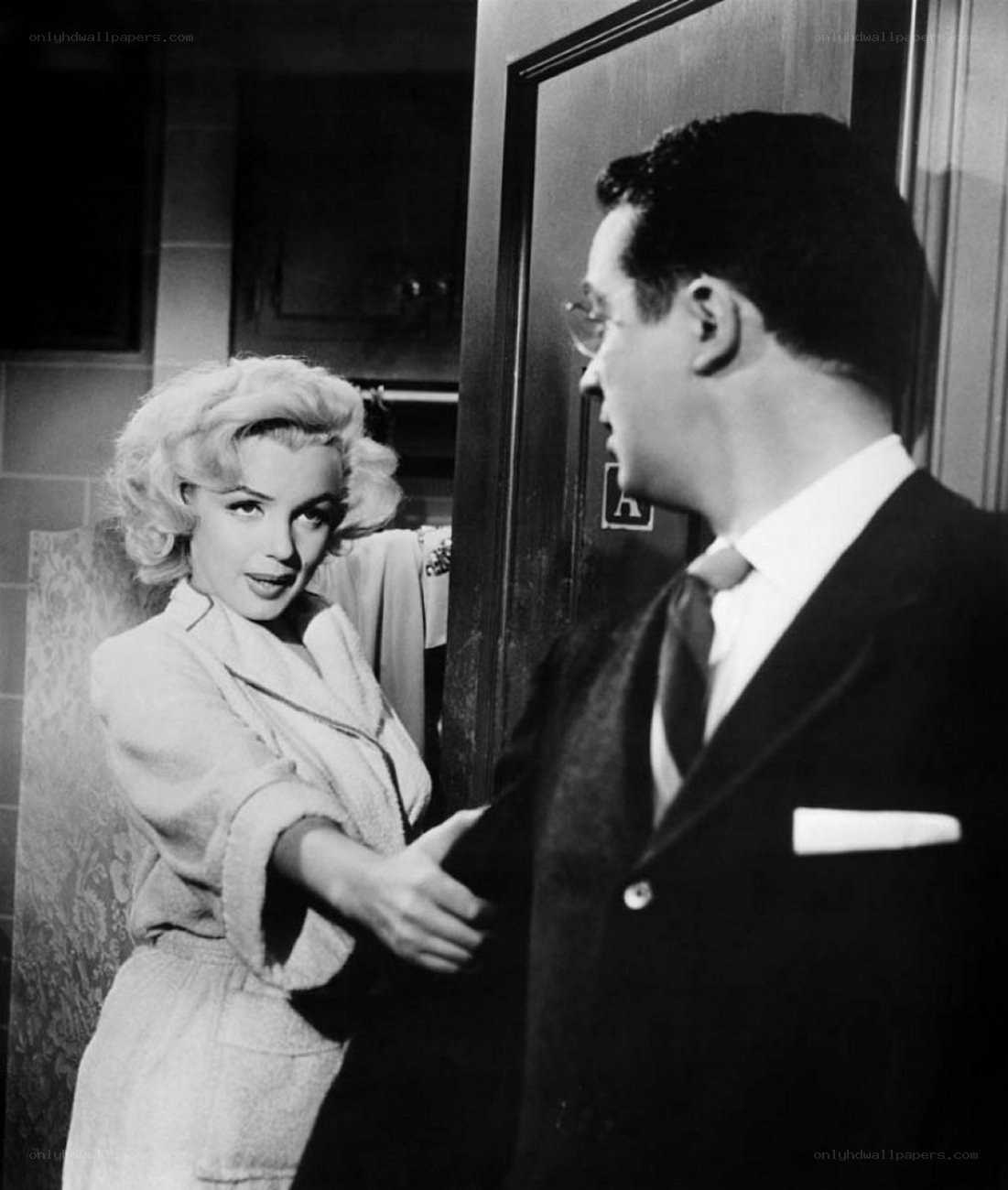 Marilyn Monroe in a bathrobe