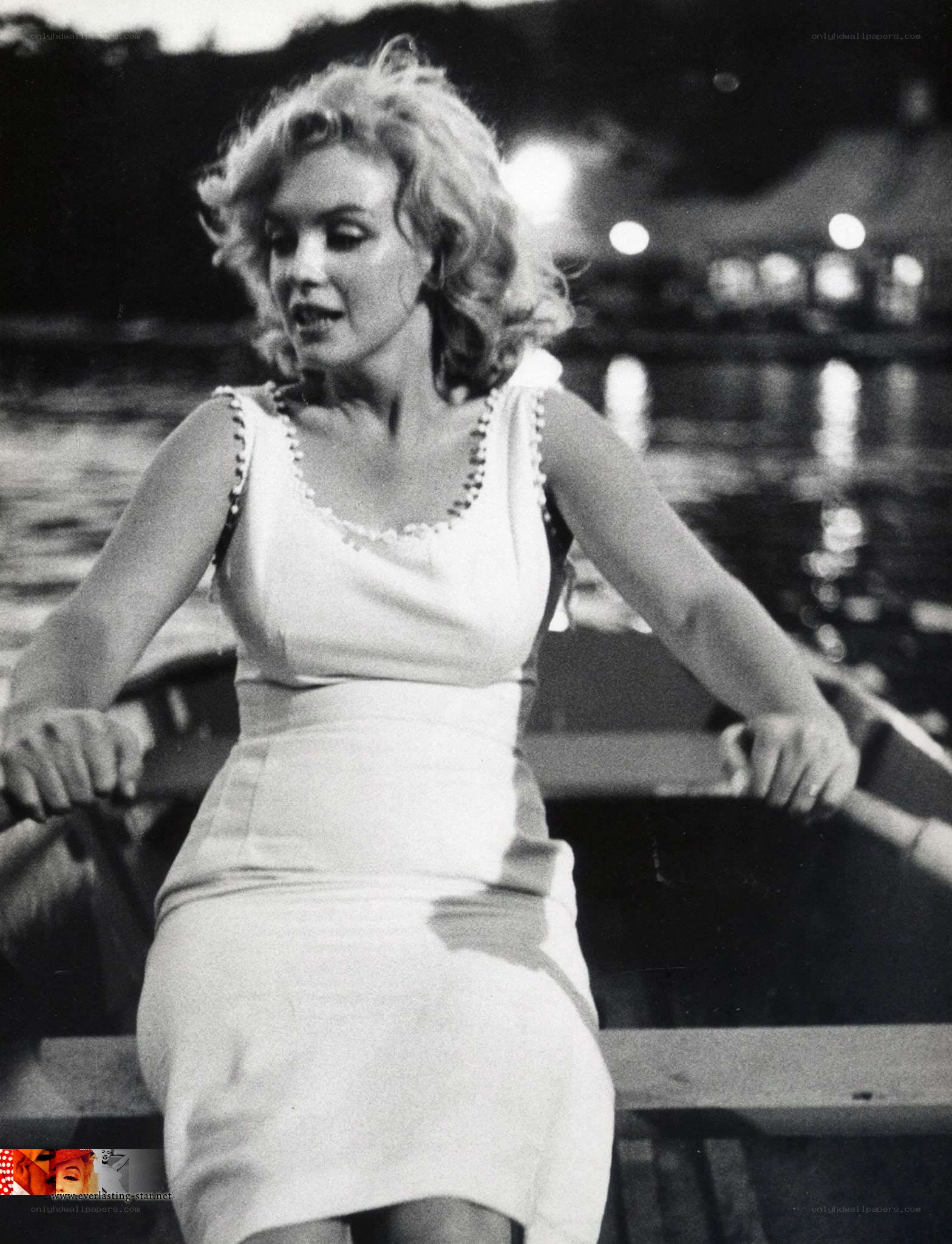 Marilyn Monroe in a boat