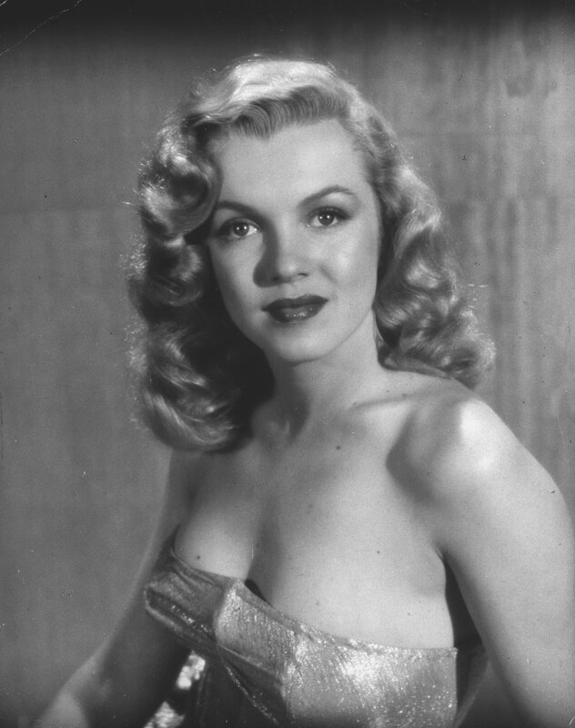 Marilyn Monroe in a strapless dress