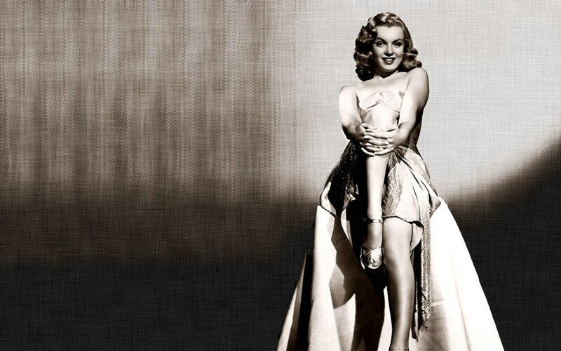 Marilyn Monroe in a strapless gown