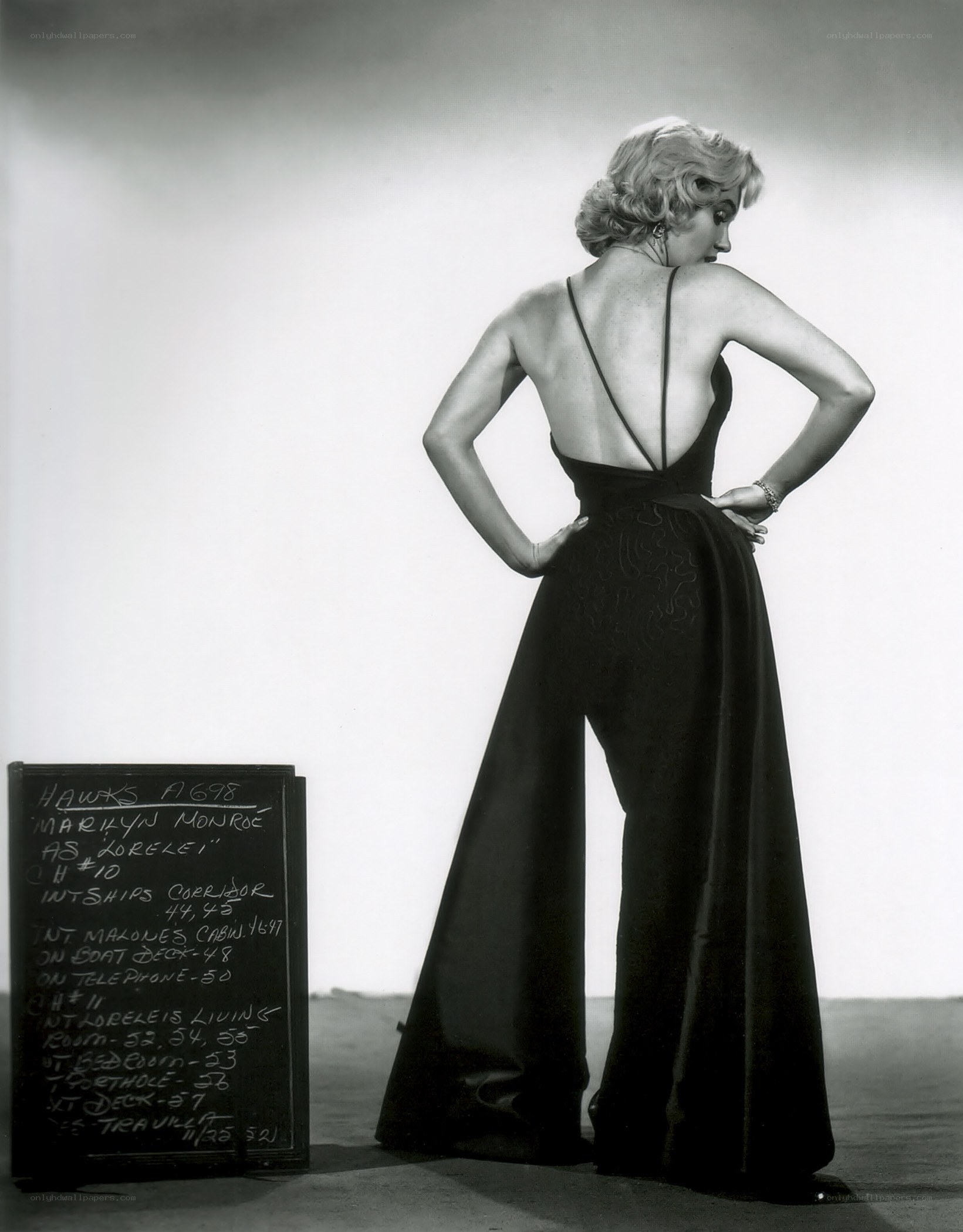 Marilyn Monroe in backless dress