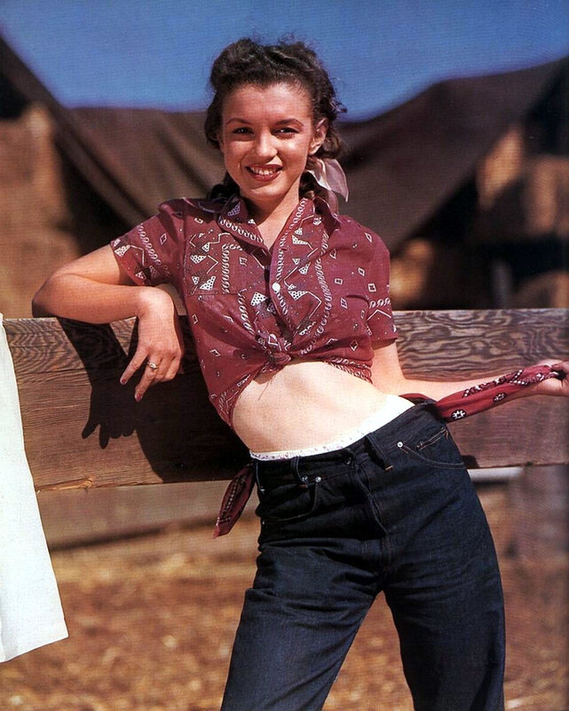 Marilyn Monroe in bandana shirt