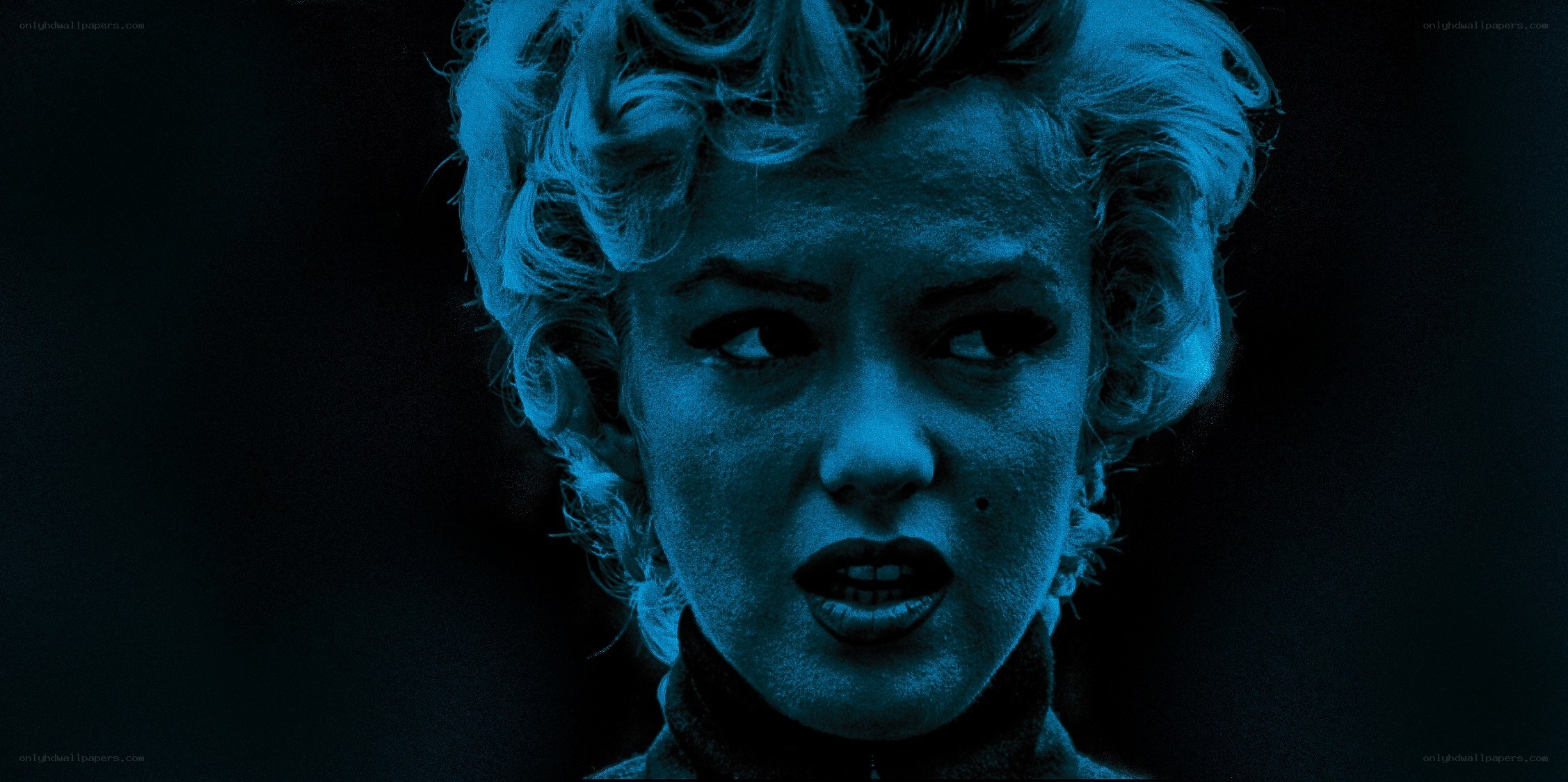 Marilyn Monroe in blue light