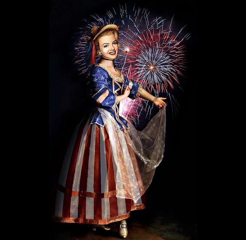 Marilyn Monroe in patriotic dress
