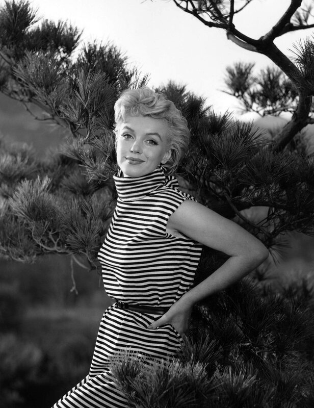 Marilyn Monroe in striped dress