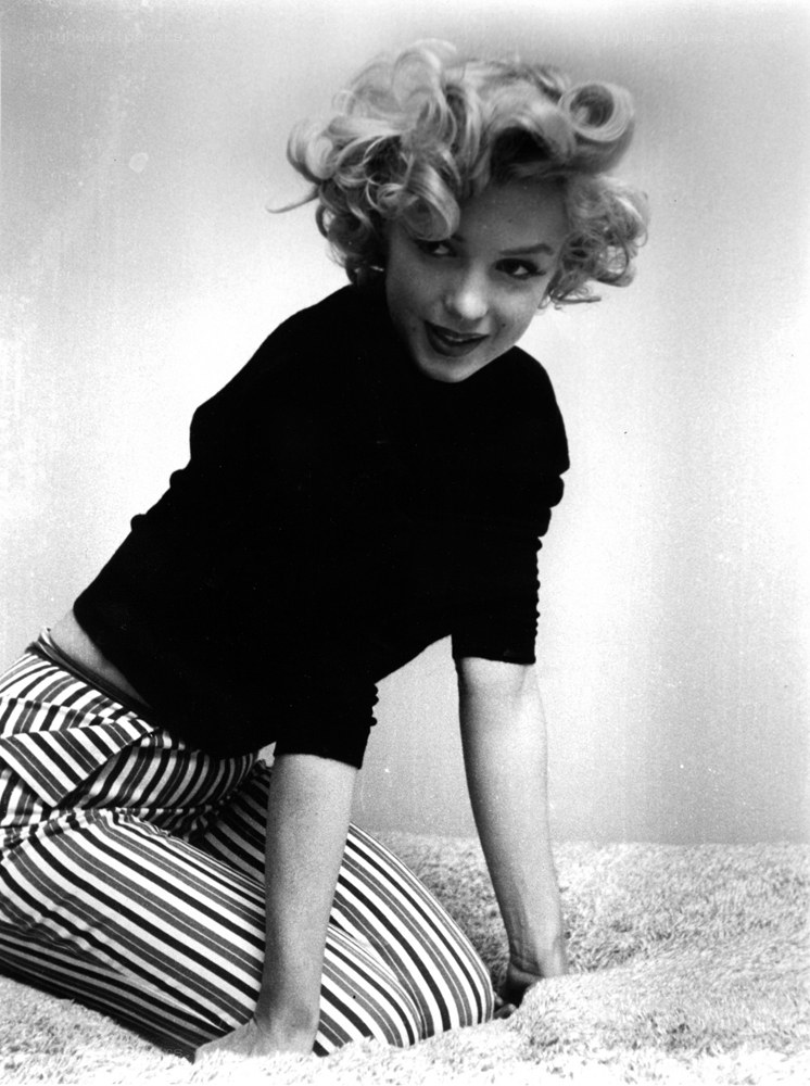Marilyn Monroe in striped pants