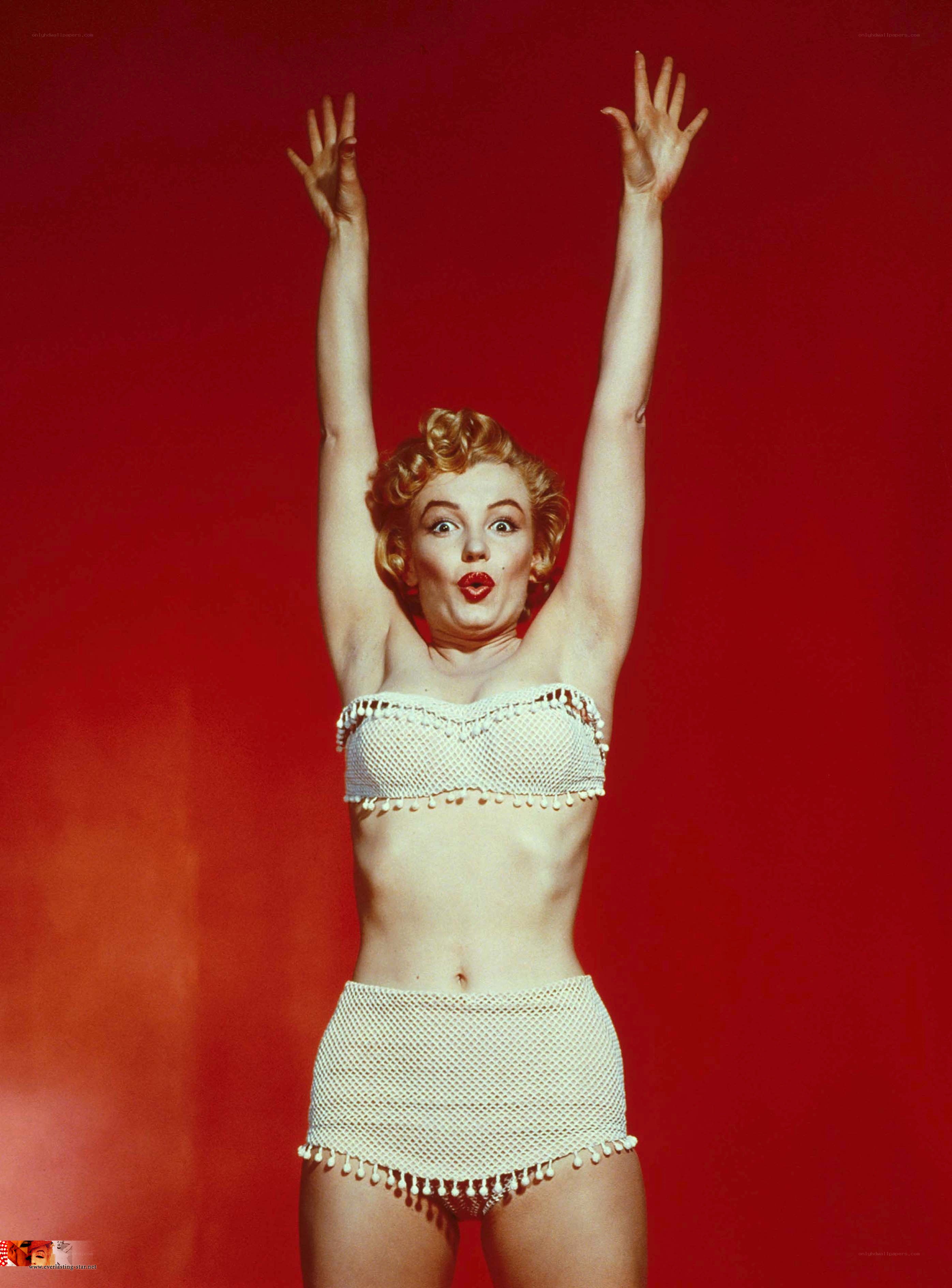 Marilyn Monroe in white bikini