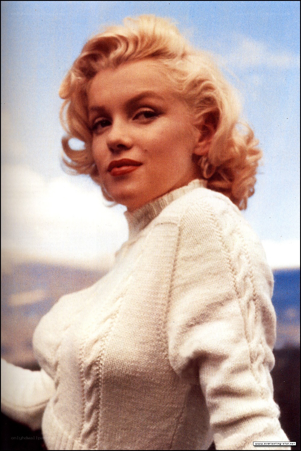 Marilyn Monroe in white sweater
