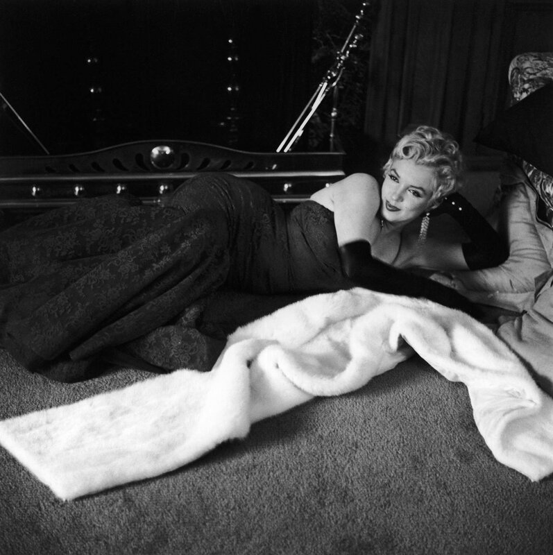 Marilyn Monroe on a bed