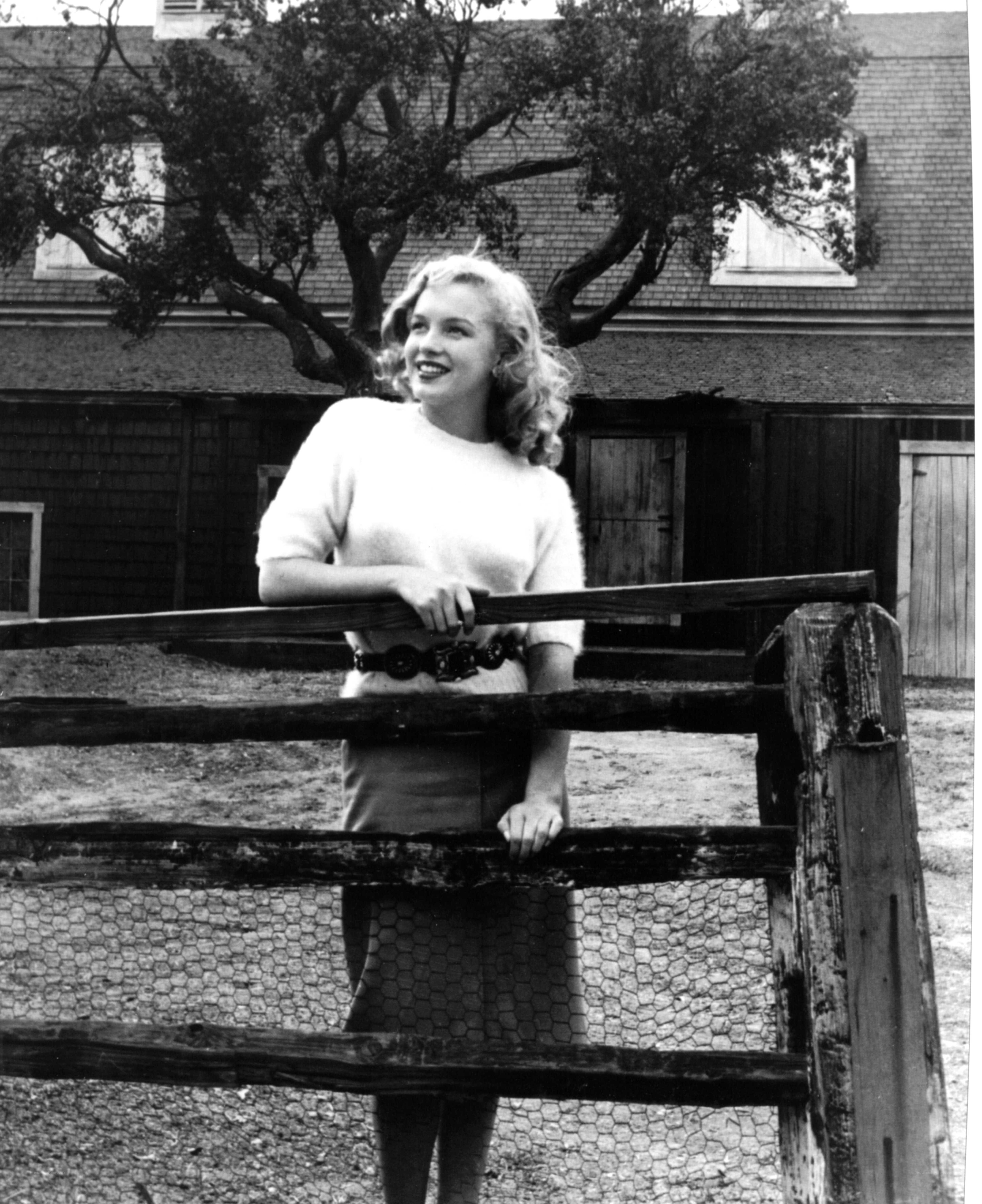 Marilyn Monroe on a farm
