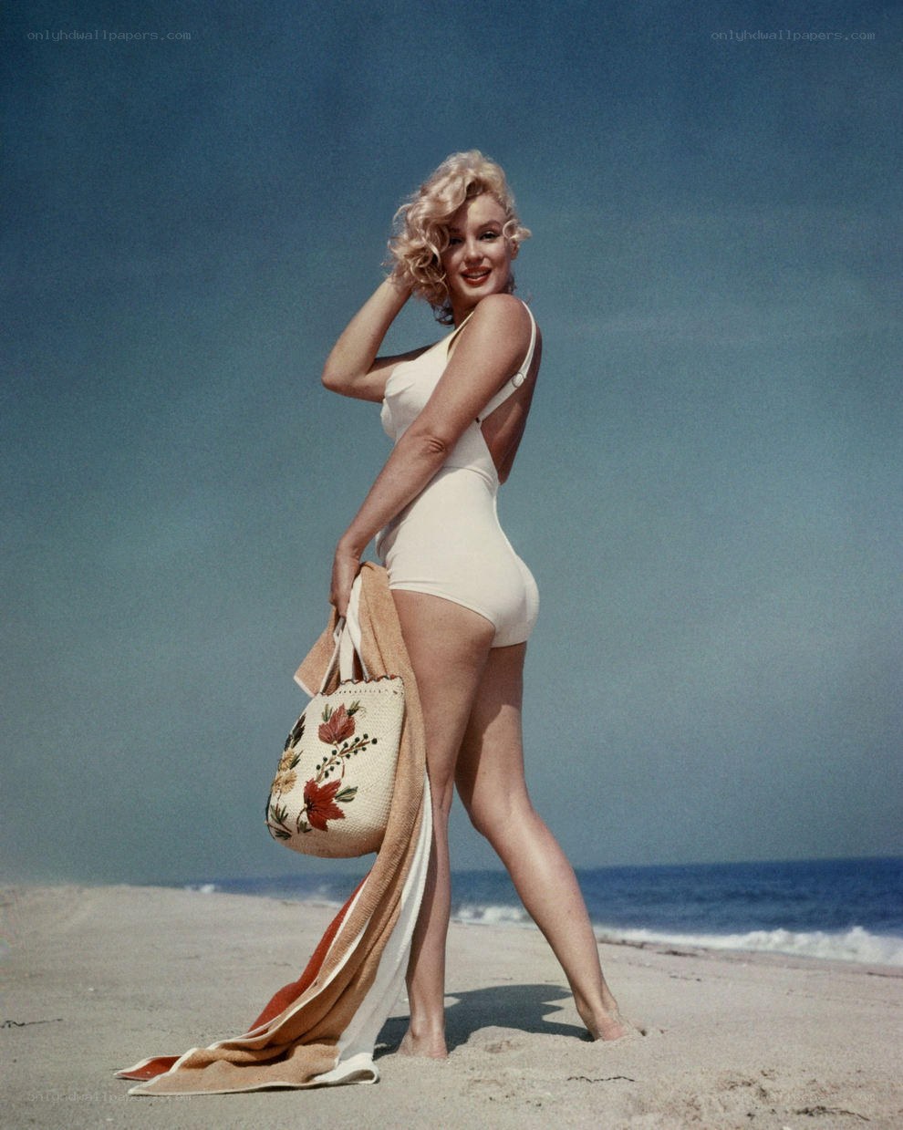 Marilyn Monroe on the beach