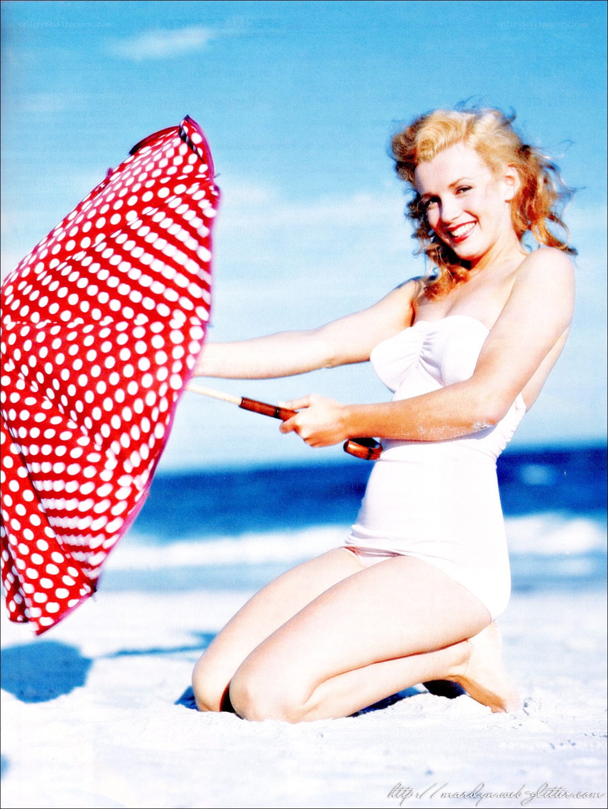 Marilyn Monroe on the beach