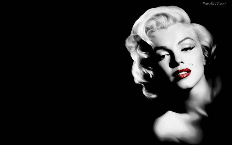 Marilyn Monroe Portrait — Black, Dramatic, Digital Art