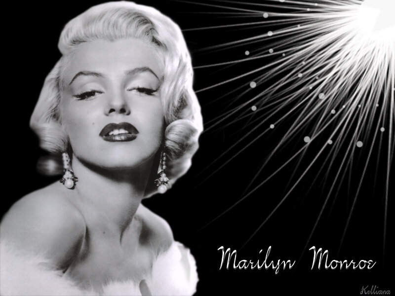 Marilyn Monroe Portrait — Black, Dramatic, Photograph, Earrings