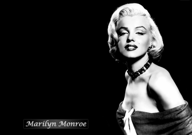 Marilyn Monroe Portrait — Black, Dramatic, Photograph, Necklace, Dress, White