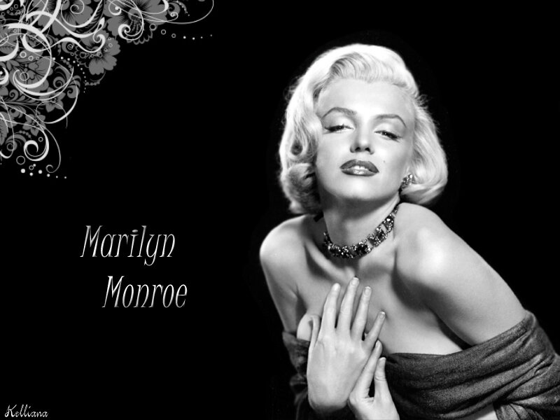 Marilyn Monroe Portrait — Black, Dramatic, Photograph, Necklace
