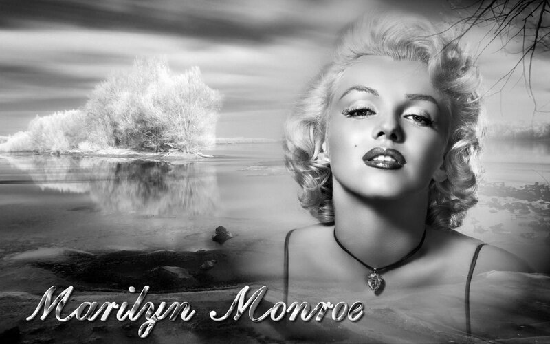 Marilyn Monroe Portrait — Black, Dramatic, Photograph
