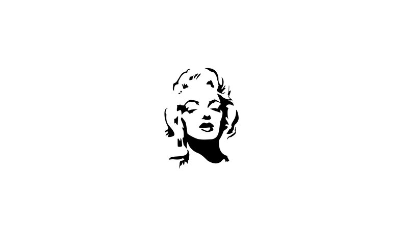 Marilyn Monroe Portrait — Black, Minimalist, Vector Art