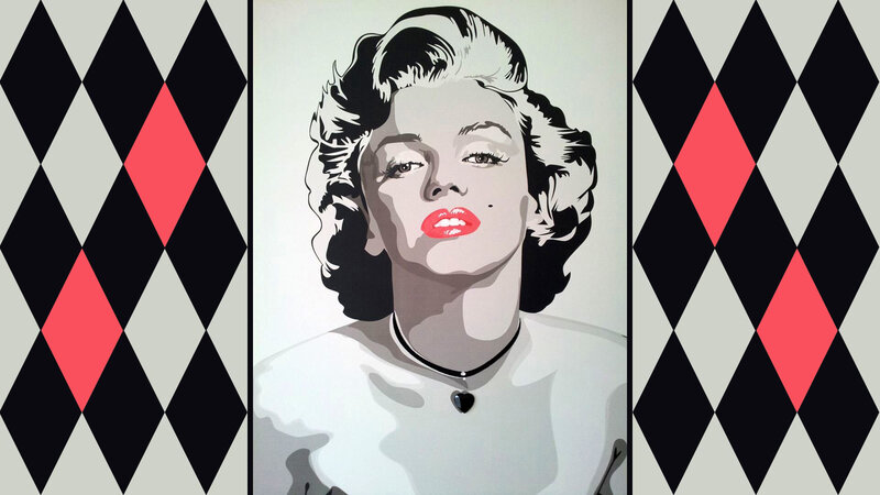 Marilyn Monroe Portrait — Black, Stylized
