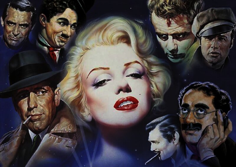 Marilyn Monroe Portrait — Blue, Dramatic