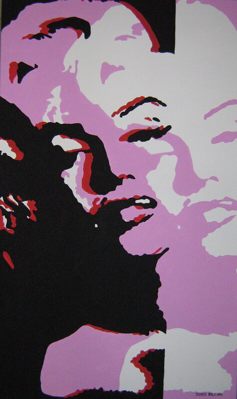 Marilyn Monroe Portrait — Purple, Dramatic, Illustration