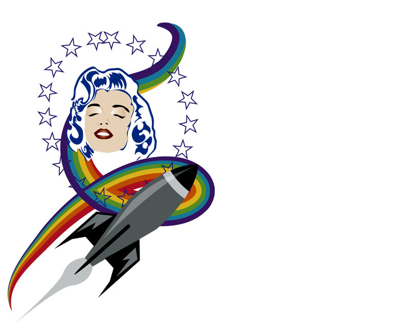 Marilyn Monroe rocket art