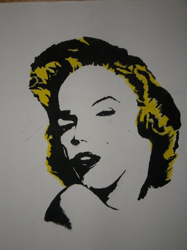 Marilyn Monroe stencil portrait