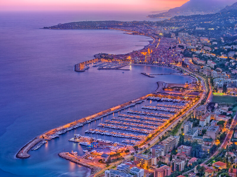 Marina at Dusk — Purple