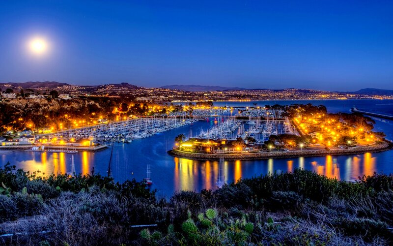 Marina at Night — Blue