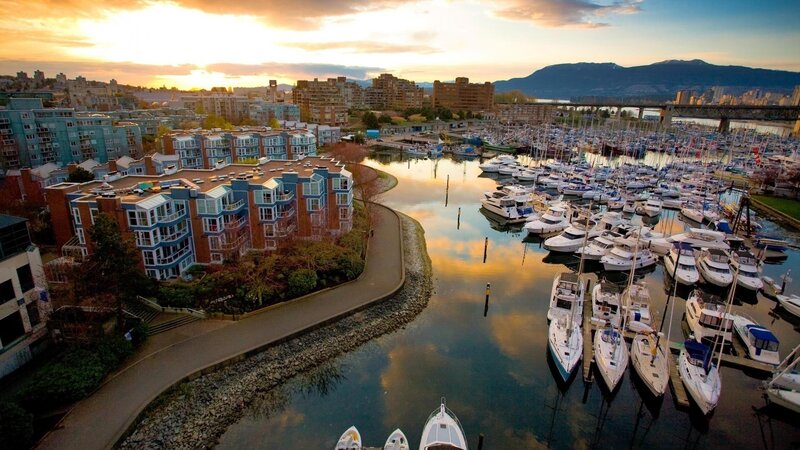 Marina at Sunset — Blue, Serene, Photograph