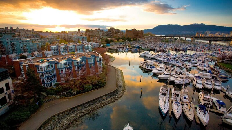 Marina at Sunset — Orange, Serene, Photograph