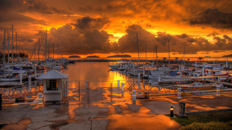 Marina at Sunset — Orange