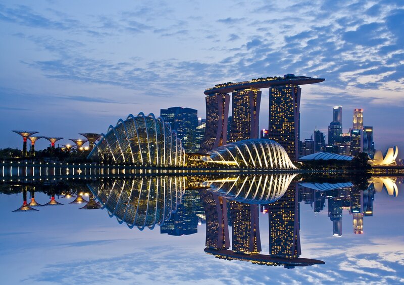 Marina Bay Sands at Dusk — Blue, Serene, Night