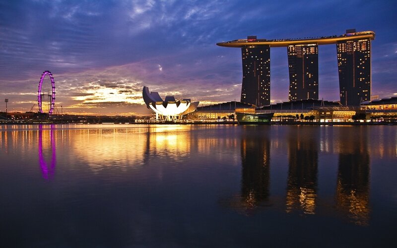 Marina Bay Sands at Dusk — Blue, Serene, Sunset