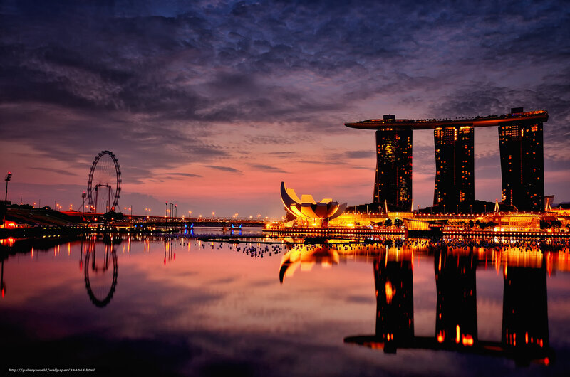 Marina Bay Sands at Dusk — Purple, Dramatic, Sunset, Photograph