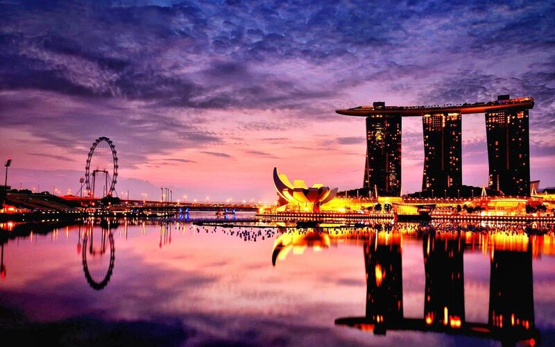Marina Bay Sands at Dusk — Purple, Dramatic, Sunset