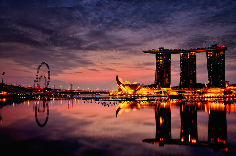 Marina Bay Sands at Dusk — Purple, Dramatic