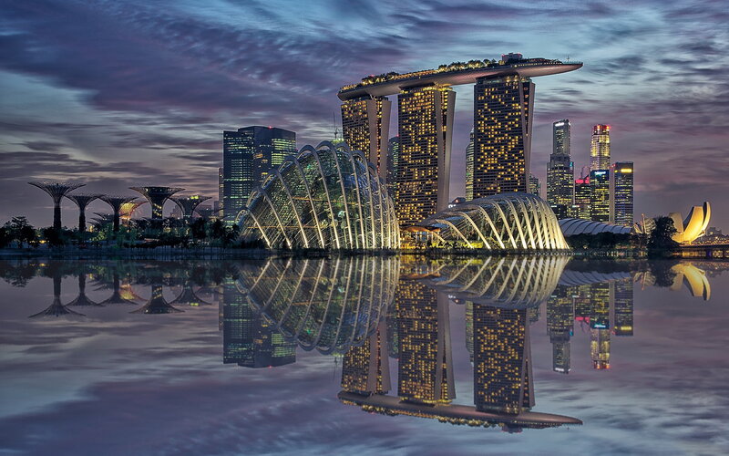 Marina Bay Sands at Dusk — Purple, Serene