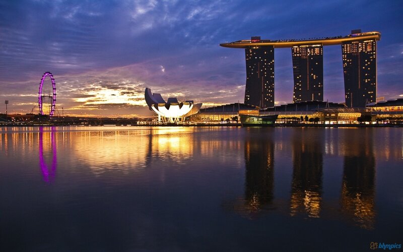 Marina Bay Sands at Dusk — Purple