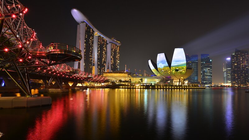 Marina Bay Sands at Night — Black