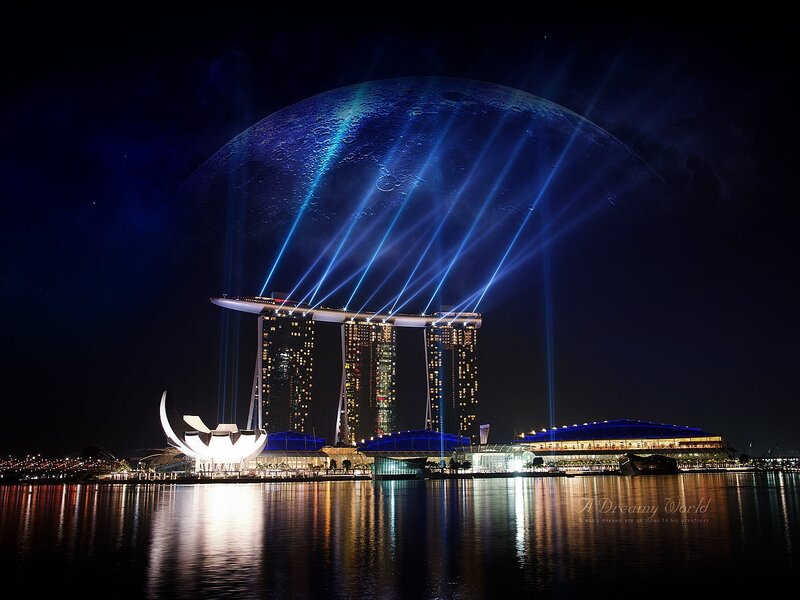 Marina Bay Sands at Night — Blue, Dramatic